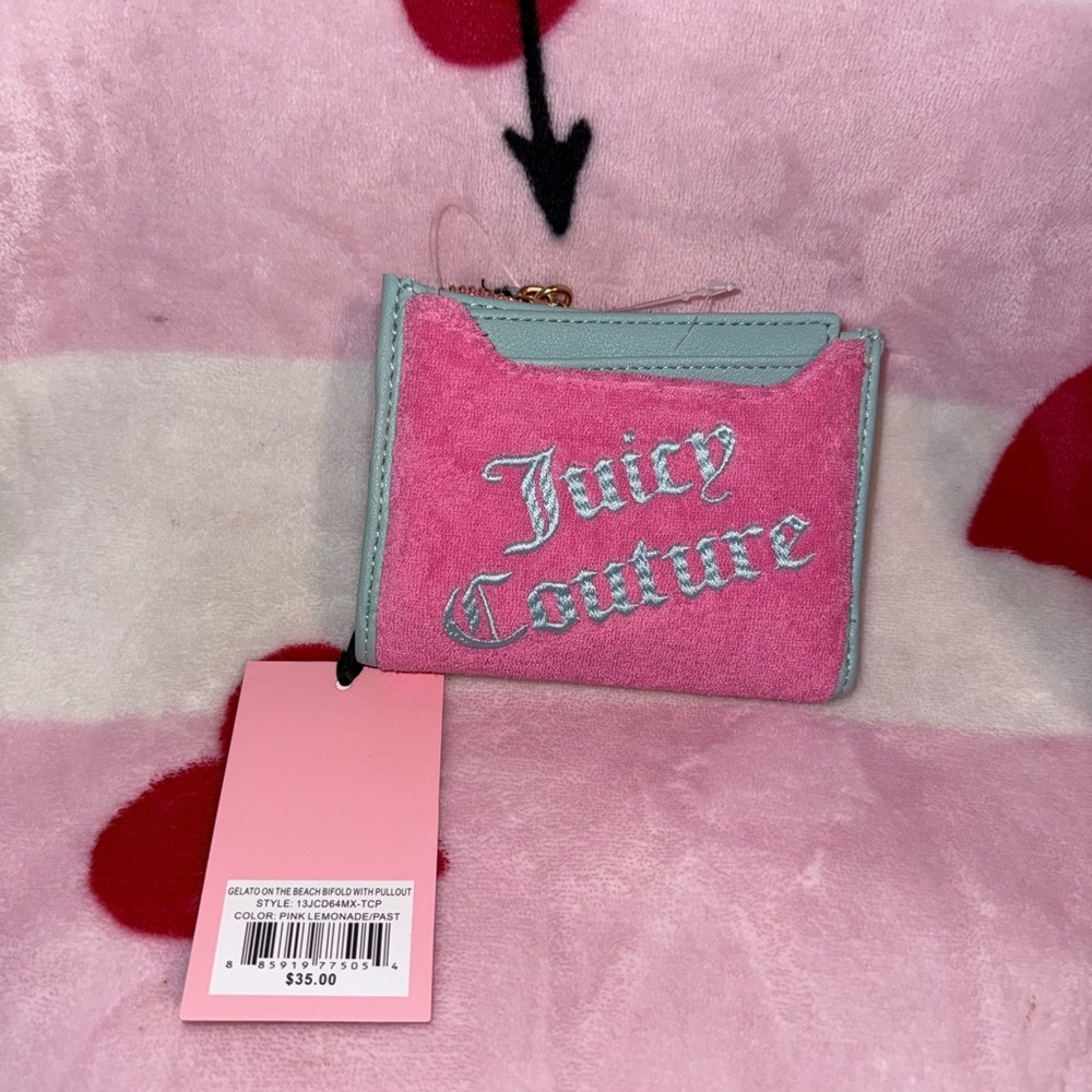 NWT Juicy Couture Gelato On the Beach Bifold in Pink Lemonade